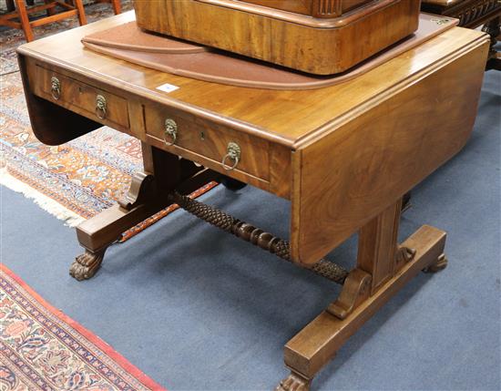 A Regency mahogany sofa table W.92cm